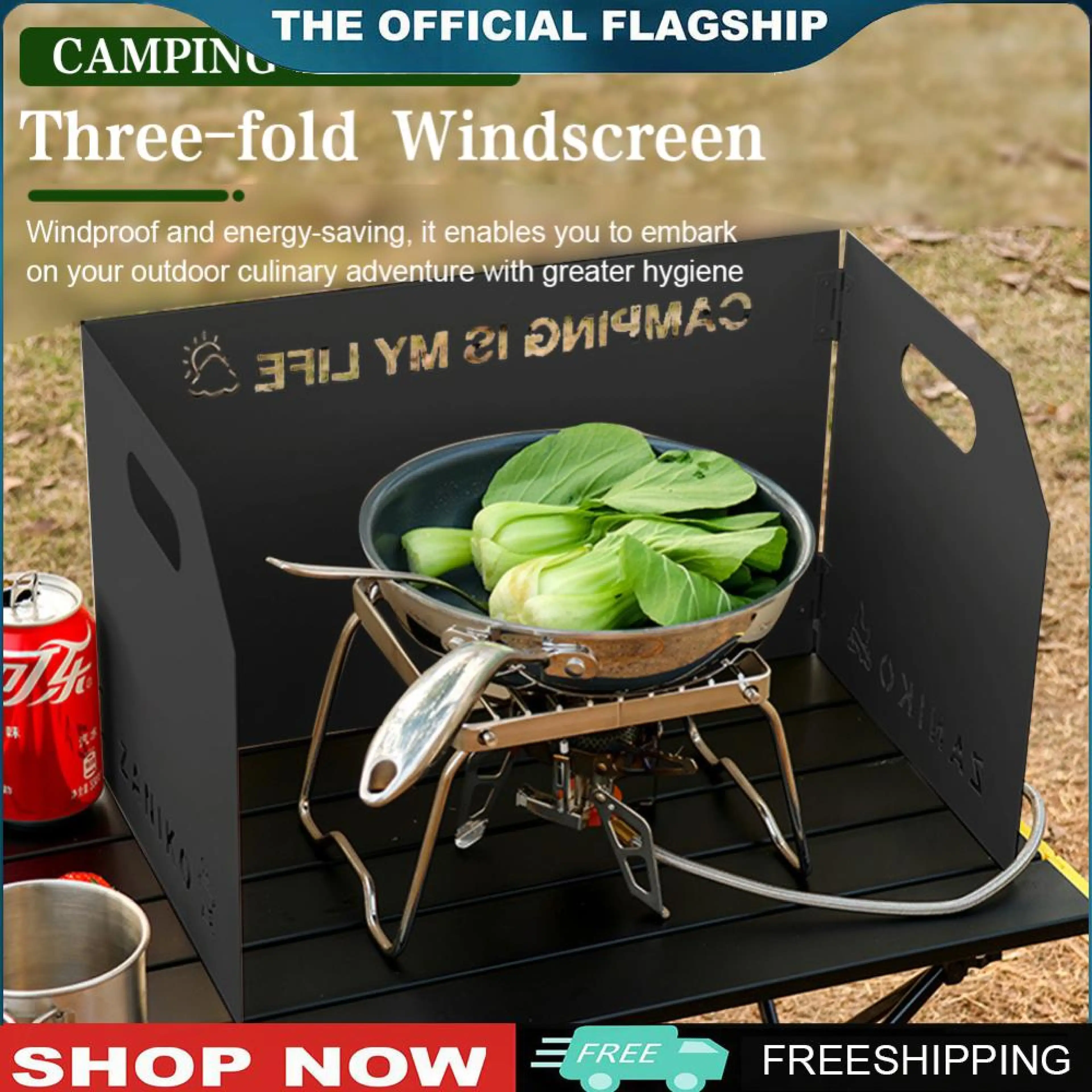 【NEW】 Premium Camping Stove Windscreen, Foldable and Windproof Aluminum Shield for Outdoor Cooking Gear