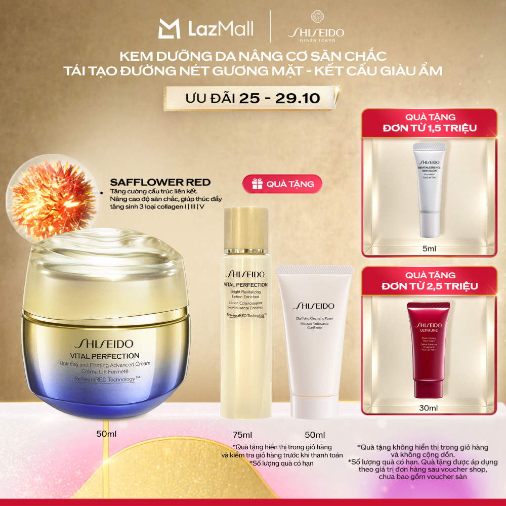 Kem dưỡng nâng cơ săn chắc ngăn ngừa lão hóa da Shiseido Vital Perfection Uplifting and Firming Advanced Cream 50ml