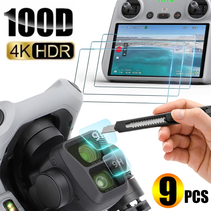 9/1pcs hd clear tempered glass for dji air 3 essories rc/rc 2 screen protector drone protective film full protection