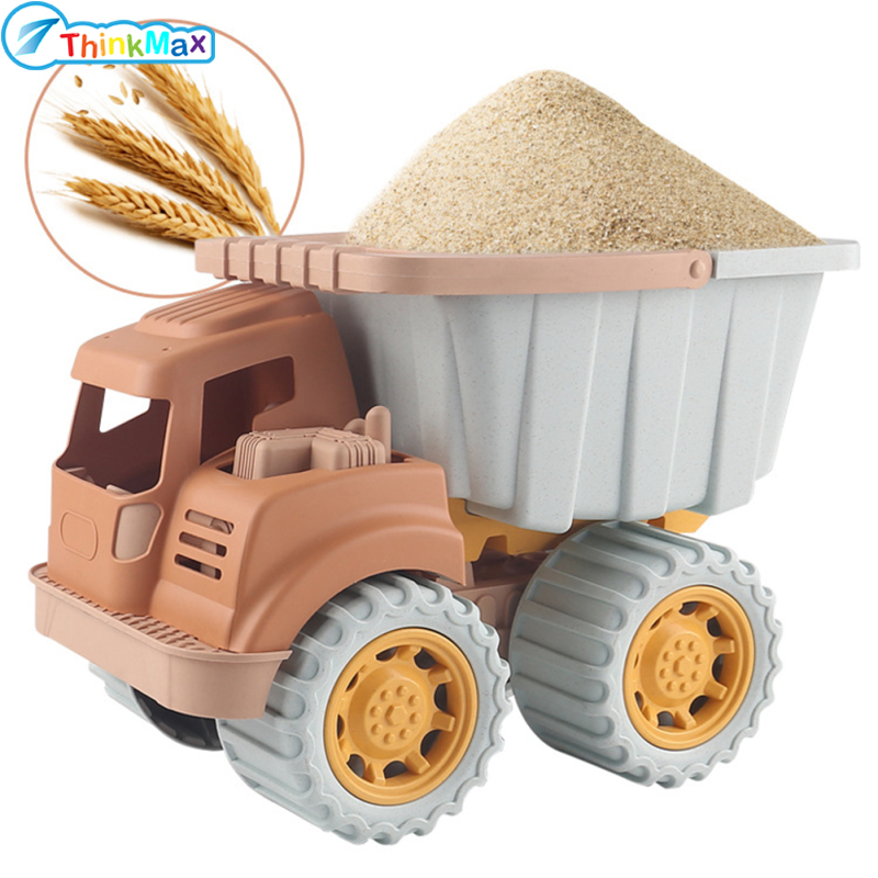 Simulation Dump Truck Beach Toy For Children Wheat Straw Engineering