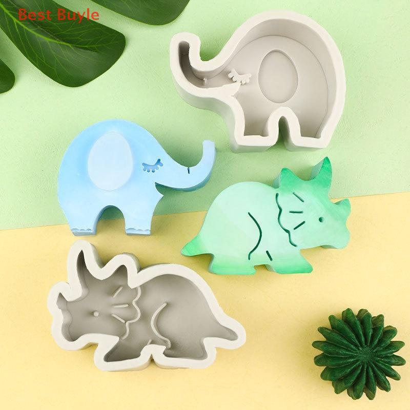 💖Best Buyle Silicone nến động vật khuôn 3D khủng long con hươu cao cổ voi xà phòng nến thạch cao nhựa trang trí làm nguồn cung cấp