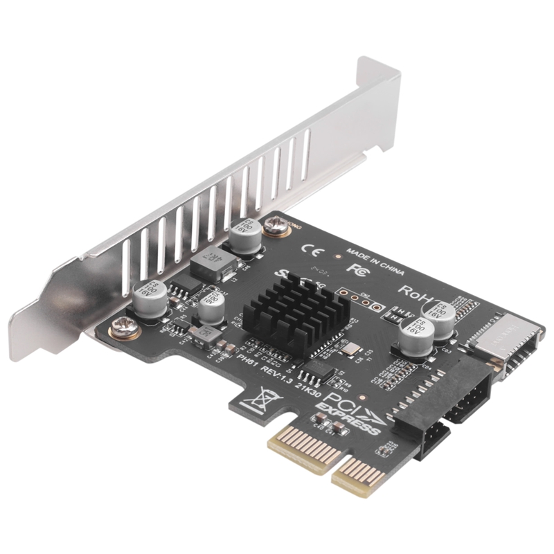 Pci Express Card Pcie to USB3 Type-E Front Type-C 19P Expansion Card Compatible Pci-E X1 X4 X8 X16 Interface