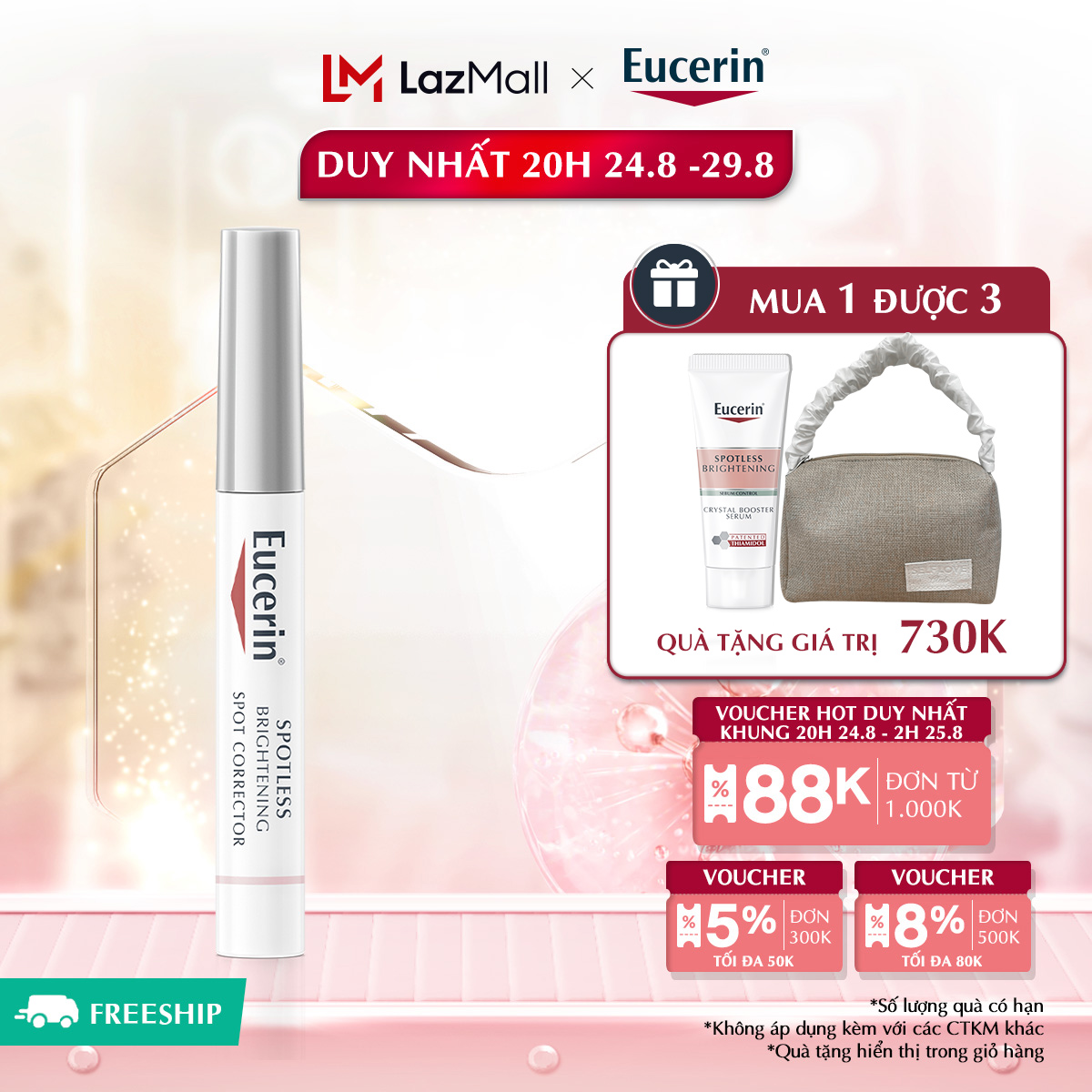 Bút Chấm Giảm Thâm Nám & Đốm Nâu Eucerin Spotless Brightening Spot Corrector 5ml