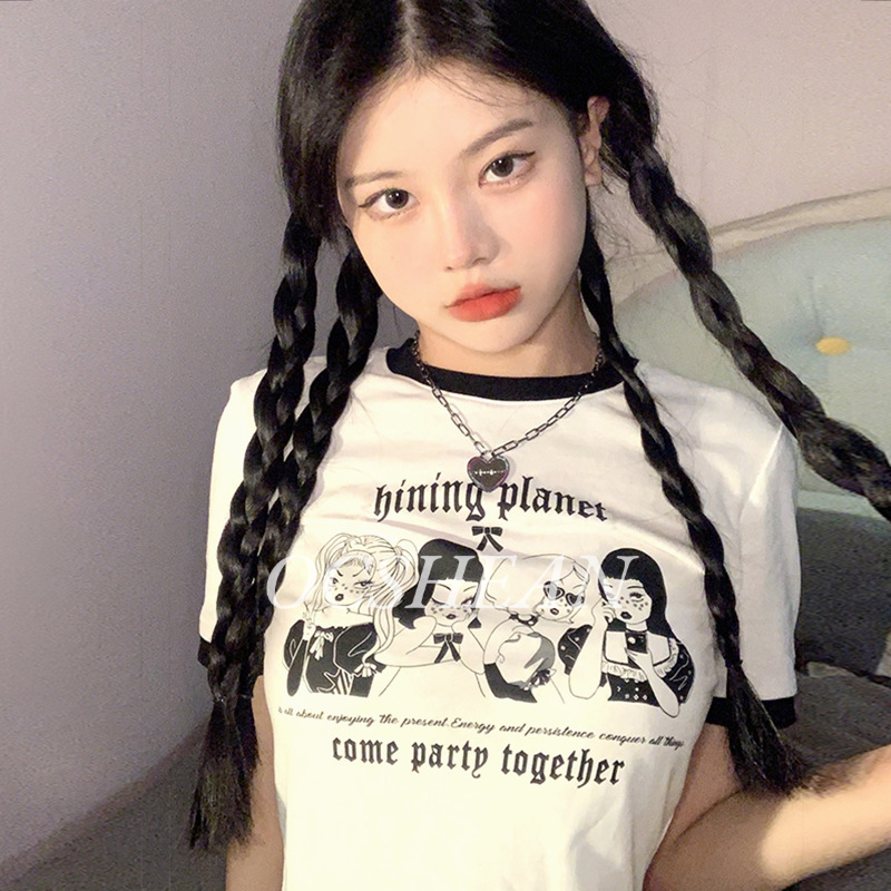 OCSHEAN | Short sleeve T-shirt women's summer slim-fit crop short clothes students ราคา 50 บาท*ส่งฟรี