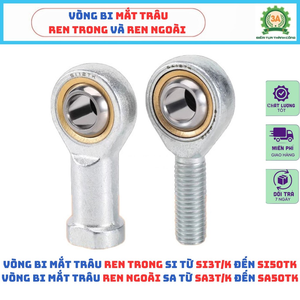 Silver Bearing Buffalo Eye Si Internal Thread and Sa External Thread from 3Tk to 50Tk Nickel Plated Steel Genuine Xlzy Giá 32,000 Đồng*Miễn phí vận chuyển