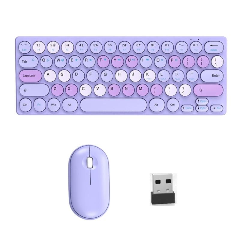 64keys Bàn phím không dây và chuột công thái học Combo với phích cắm chơi PC máy tính xách tay Phong