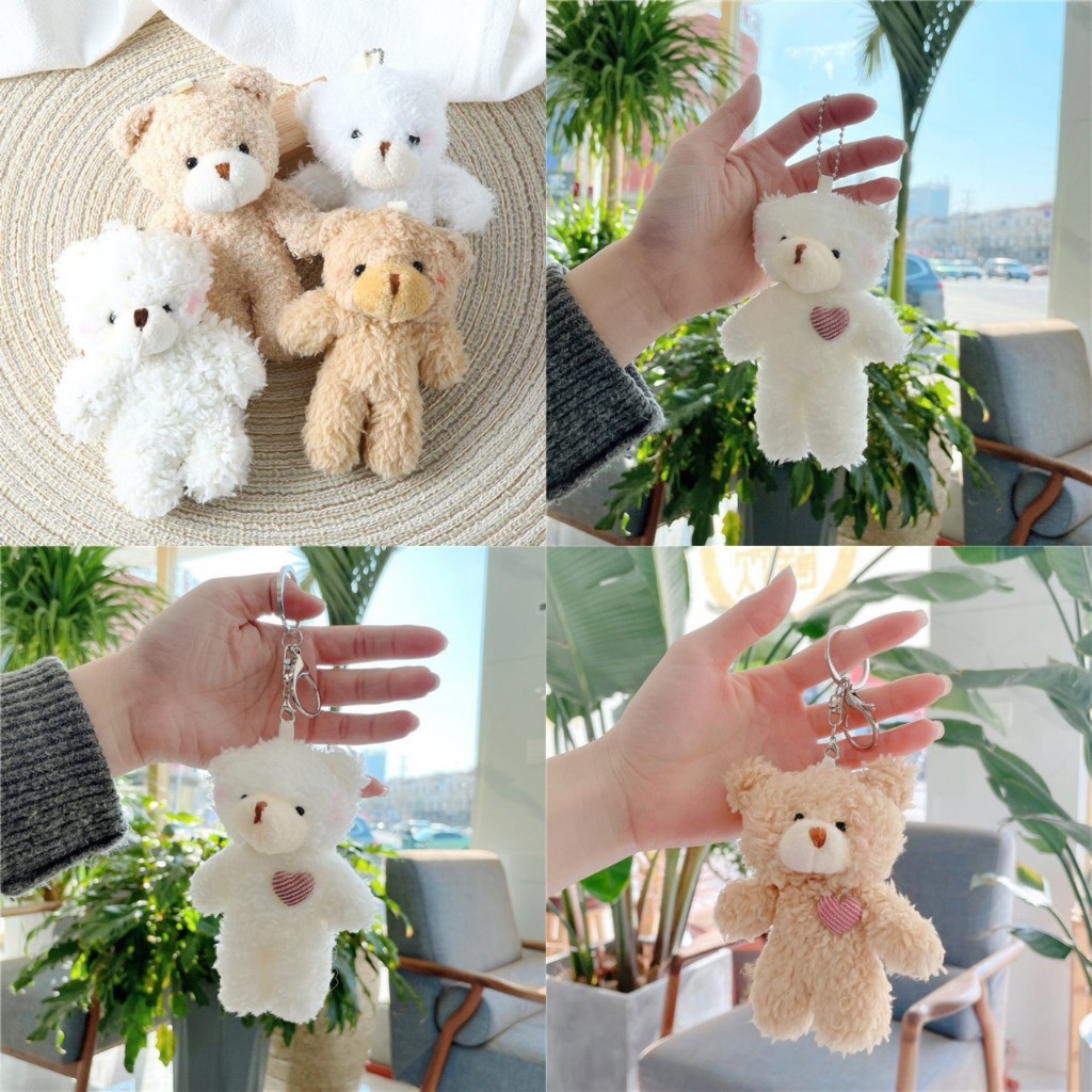 Móc khoá gấu má hồng treo balo cặp sách thời trang