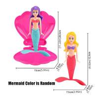 YOUSHI TOP fish toy Funny Spin Mermaid Dive Toys Rising Design Princess Floats Floating Shell Mermaid Birthday Gift Discovering Treasure Mermaid Pool Toy Water Toys