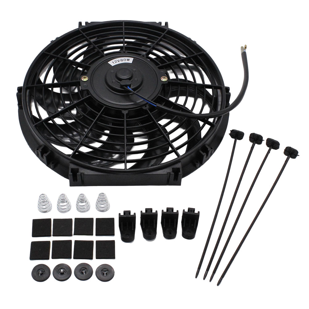 Quạt tản nhiệt Universal 12 inch Thin Push Pull 12V 2250RPM Quạt làm mát động cơ điện với bộ dụng cụ lắp đặt Quạt thông gió tự động
