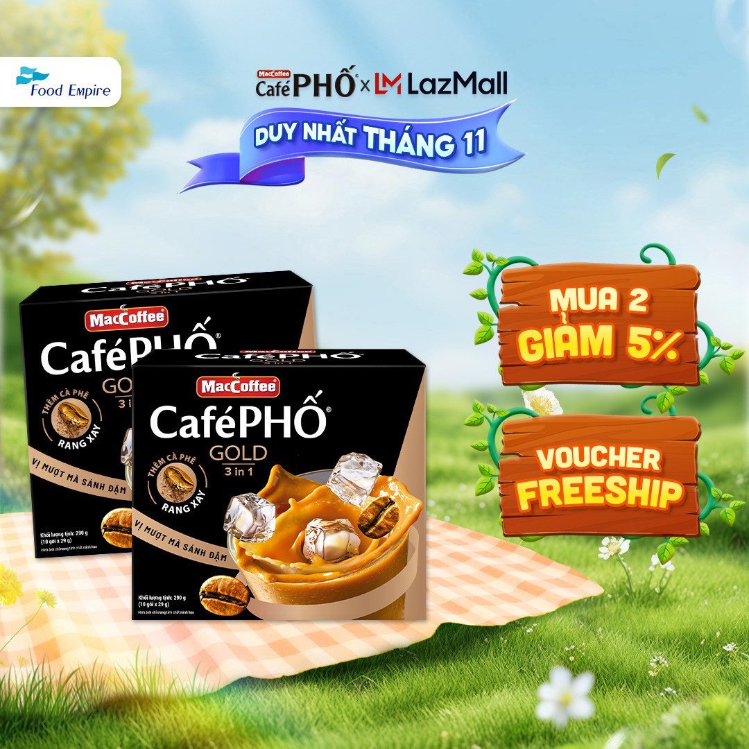 Combo 2 Hộp cà phê Phố sữa đá GOLD - MacCoffee (hộp 10 gói x 28g)