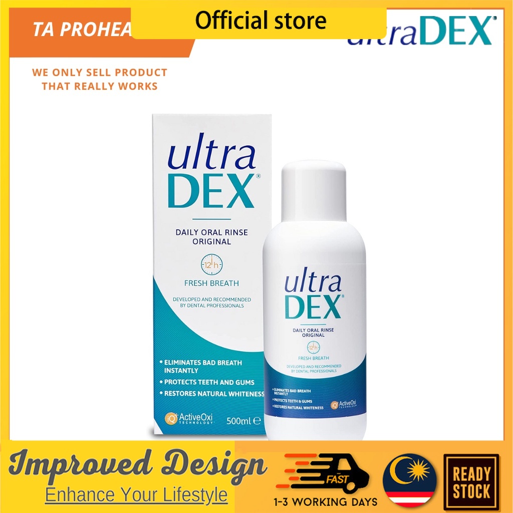 Ultradex Oral Rinse - 12-Hour Fresh Breath, 500ml (Pack Of 2)