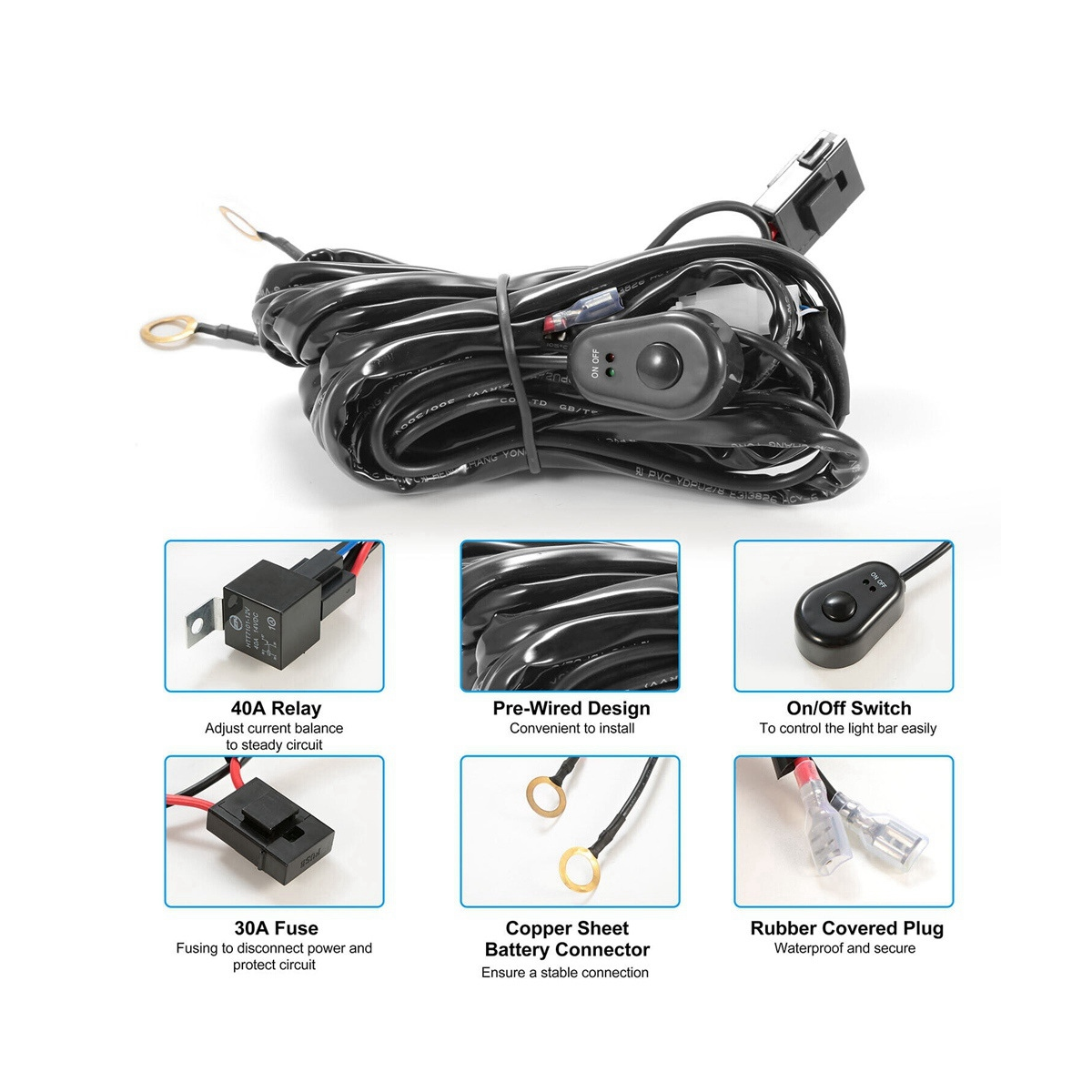 Wiring Harness Kit for Light Fuse On