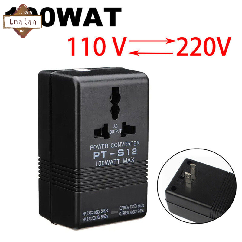 Lanlan 100w Dual Voltage Transformer Portable Lightweight 110/120v To 220/240v Step-up Down Power Converter
