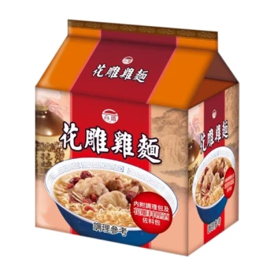 TAIWAN TTL 台酒花雕雞麵 (3packs/bag) Wine chicken Instant Noodle with Real Chicken and Wine [Deerfamily.com]