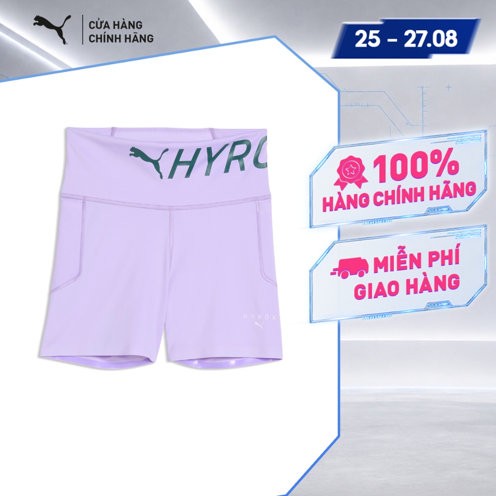 Quần Đùi Thể Thao Tập Luyện PUMA Nữ W xHYROX PWRMD 4 SRTTHT Light Lavender Màu Tím