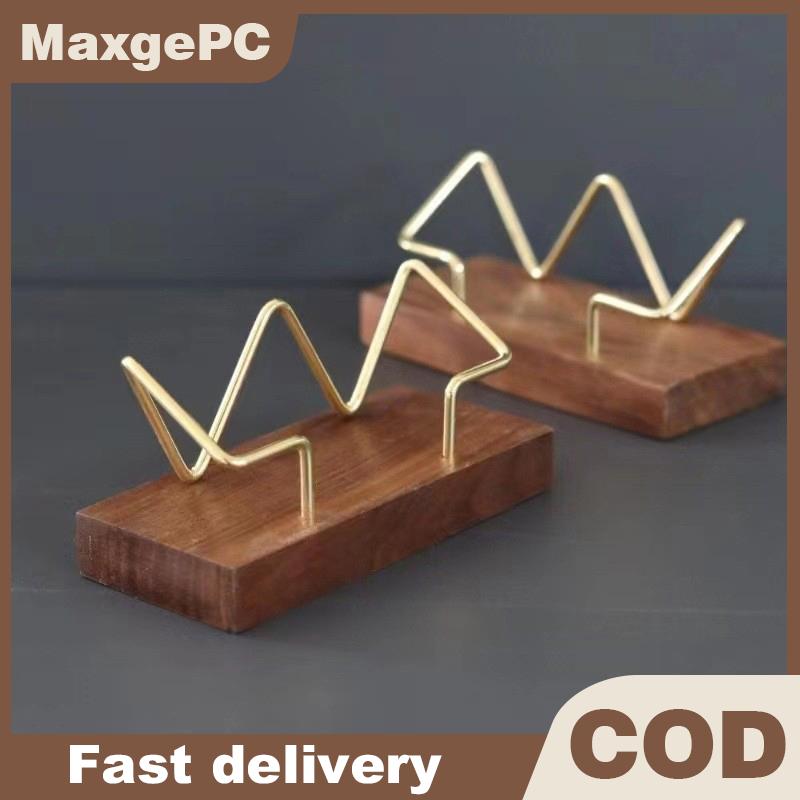 MaxgePC ที่ใส่นามบัตรที่เก็บบัตรทำจากไม้สำหรับวางบนโต๊ะอุปกรณ์เสริมสำหรับโต๊ะทำงาน