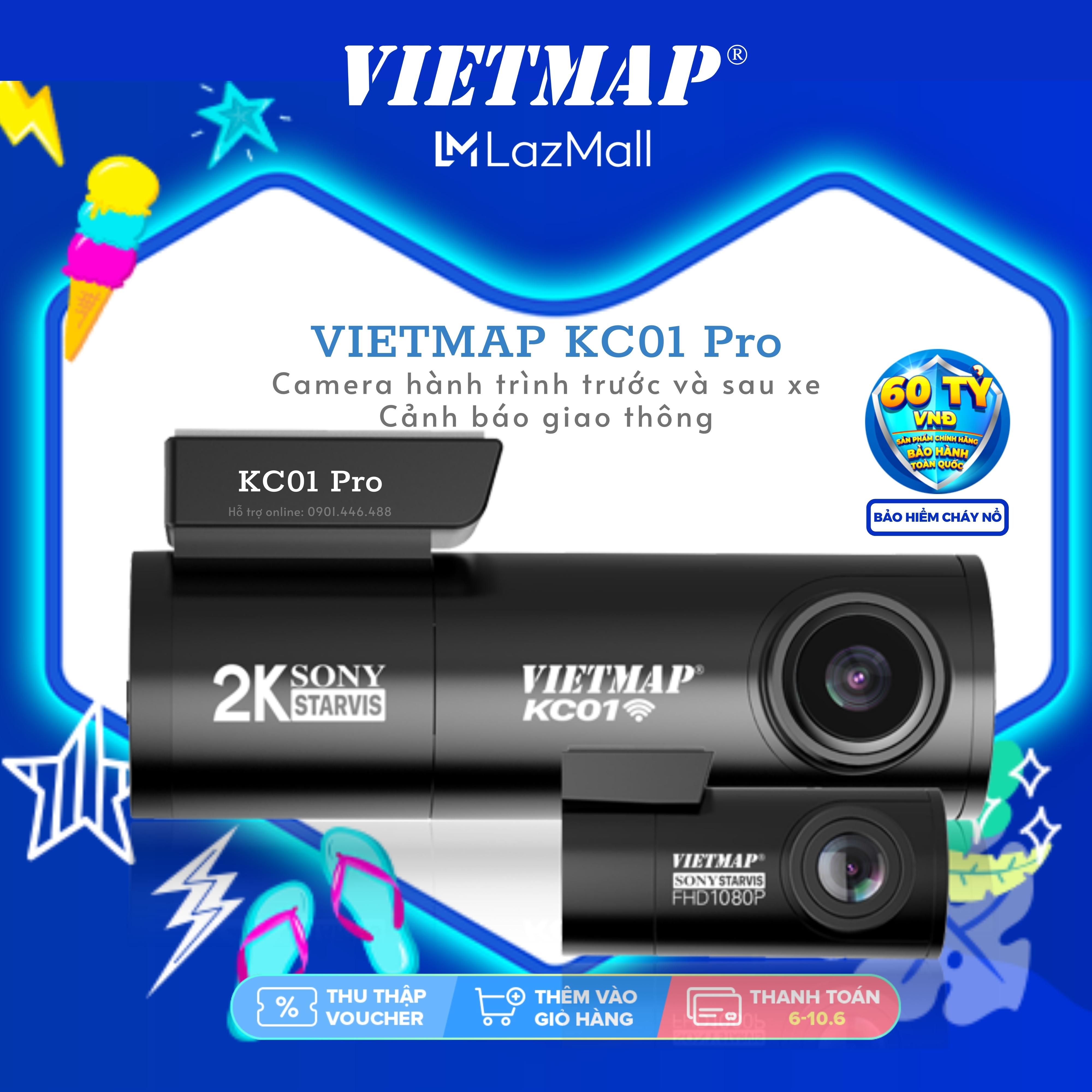 VIETMAP KC01 PRO - Camera hành trình Super HD 2K Cảnh báo biển Giao thông