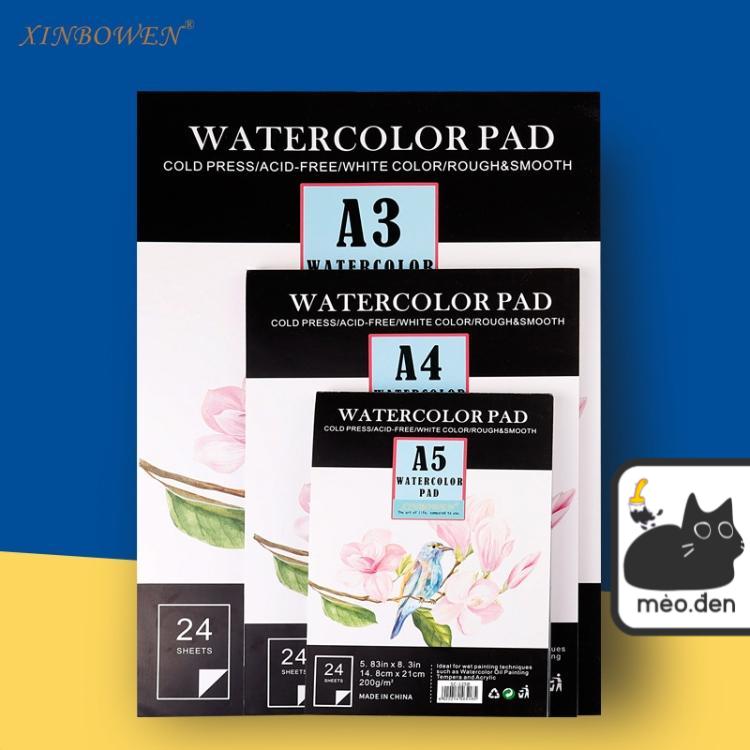 Sổ vẽ màu nước Xinbowen Watercolor Pad 24 tờ 200gsm - Hoạ cụ Hakuart