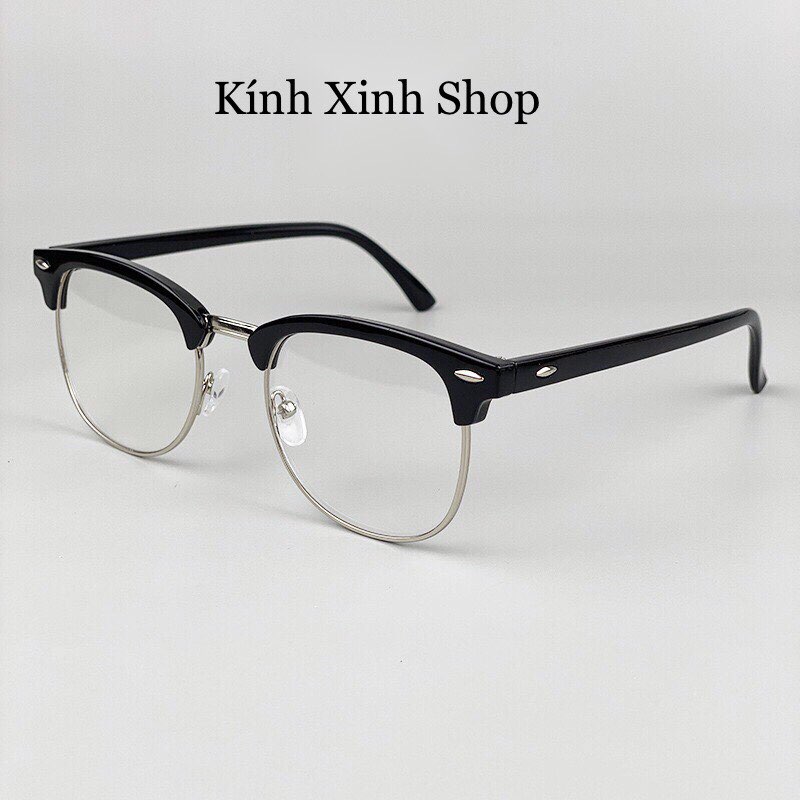 Kính Club Mắt Vuông Nửa Viền Gọng Nhựa - Hàng Cao Cấp