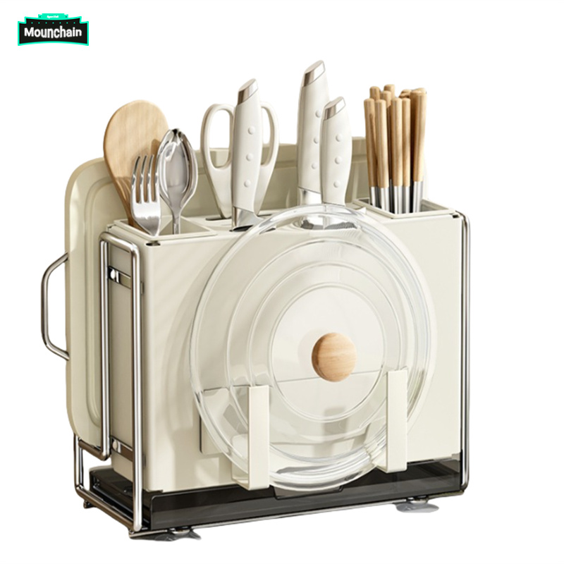 Kitchen Knife Holder, Universal Knife Block & Chopstick Cage Shelf, Multifunctional Countertop Cutting Board Rack Knife Lid Storage Rack For Home Kitchen Dining Room ราคา 719 บาท*ส่งฟรี