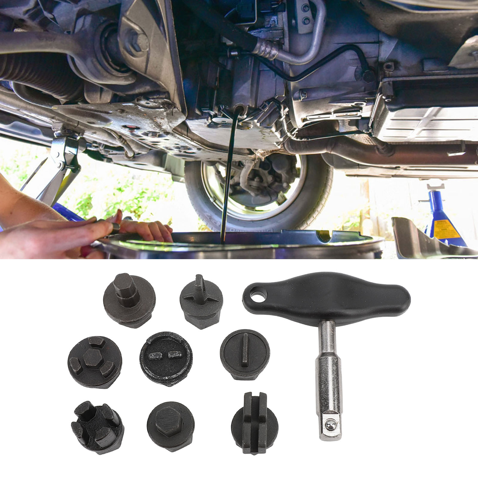 9 cái dầu Pan ốc xả nhớt REP Kit xách tay Bộ dụng cụ cho Nhựa dầu Pan linh hoạt và hiệu quả cho dầu sump Pan ốc xả nhớt cài đặt và loại bỏ