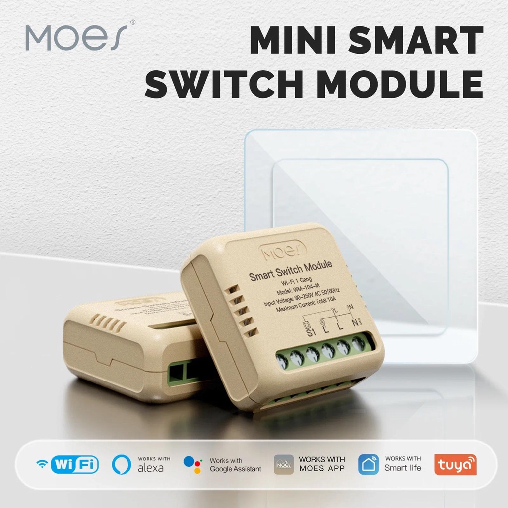 Moes โมดูลสวิตช์ไฟอัจฉริยะ Tuya WiFi Zigbee 1/2 Gang ขนาดเล็ก พร้อมรีโมตคอนโทรล DIY สําหรับ Alexa Google Home ราคา 382 บาท*ส่งฟรี