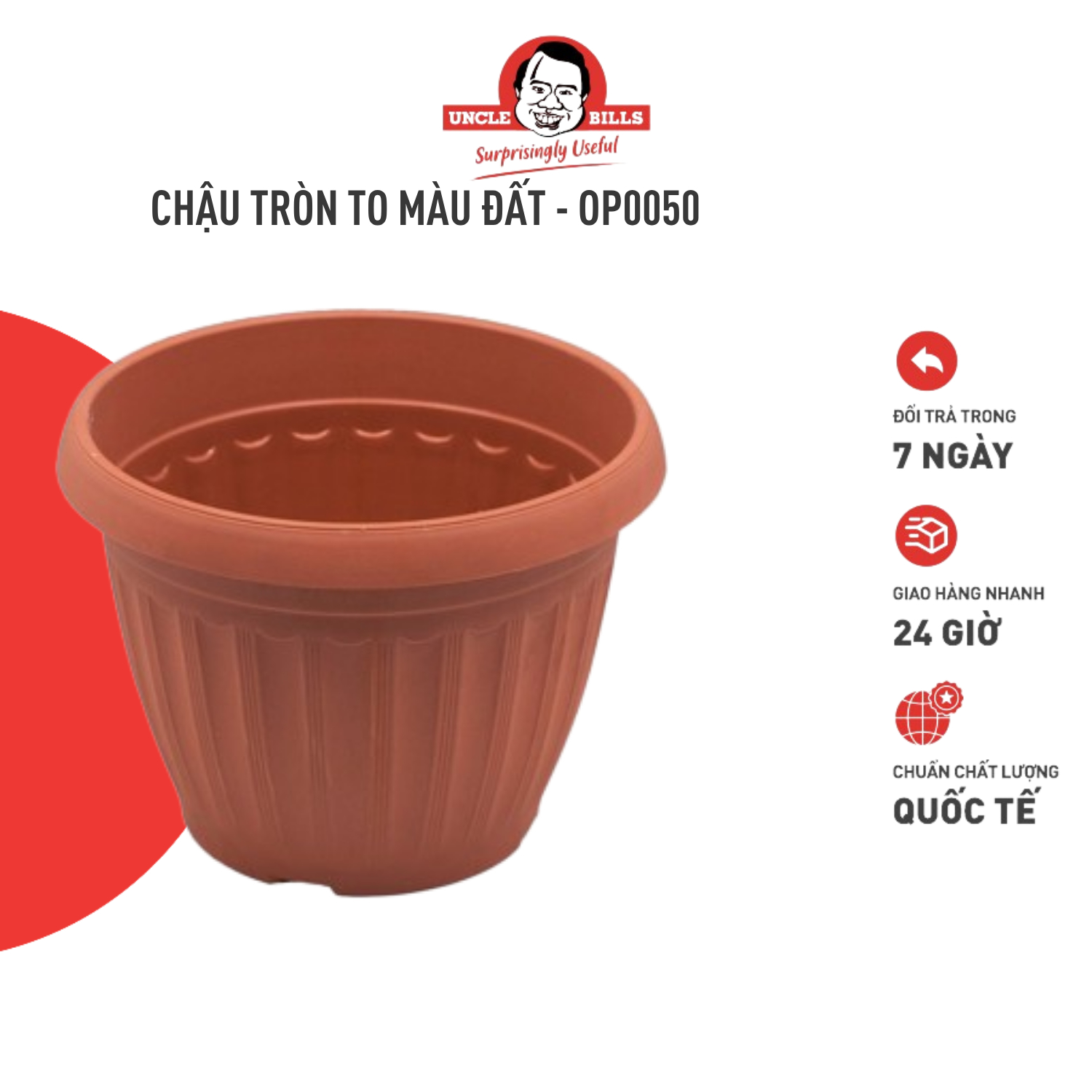 Chậu tròn to - màu đất - ubl op0050