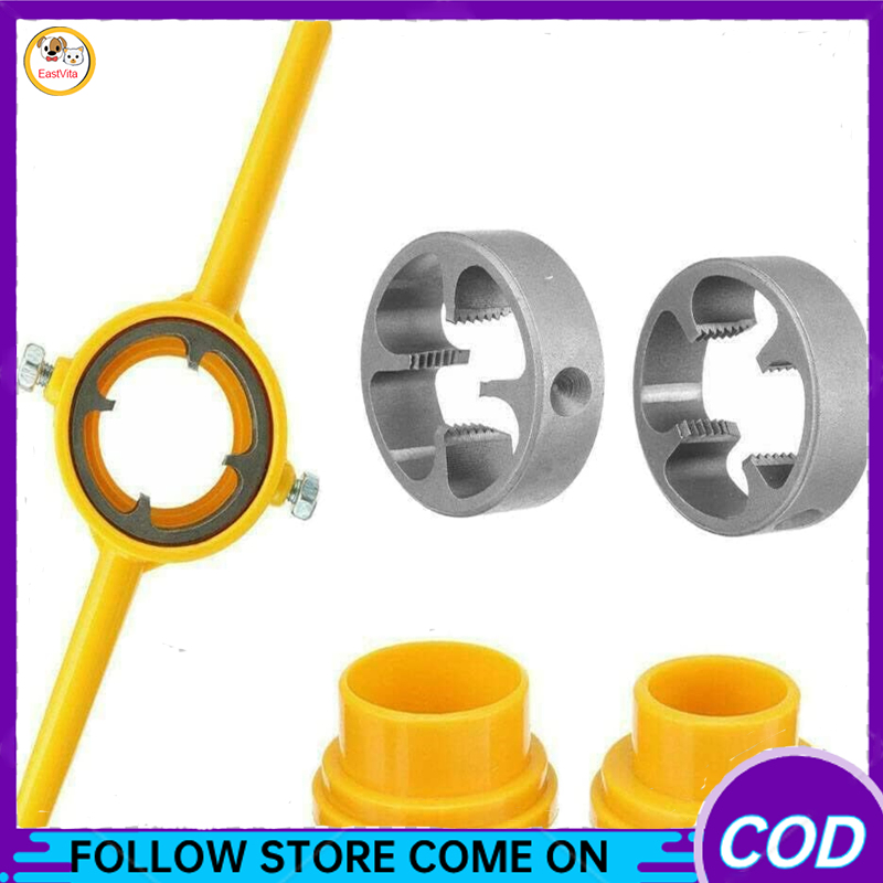 6 cái Bộ dụng cụ tạo ren, ống threader Kit với 1/2 ", 3/4" và 1 "chết, cờ lê, bề mặt mịn ống nước chết cho PVC ống nhựa, nhà, bạn bè hoặc người thân