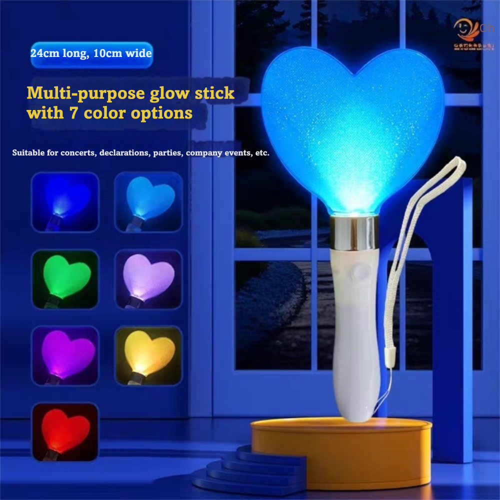 LUXEMO Đổi màu Lightstick Kpop Chế độ nhấp nháy Hình ngôi sao trái tim Đèn phát sáng Que phát sáng Que phát sáng dành cho Lễ hội Âm nhạc