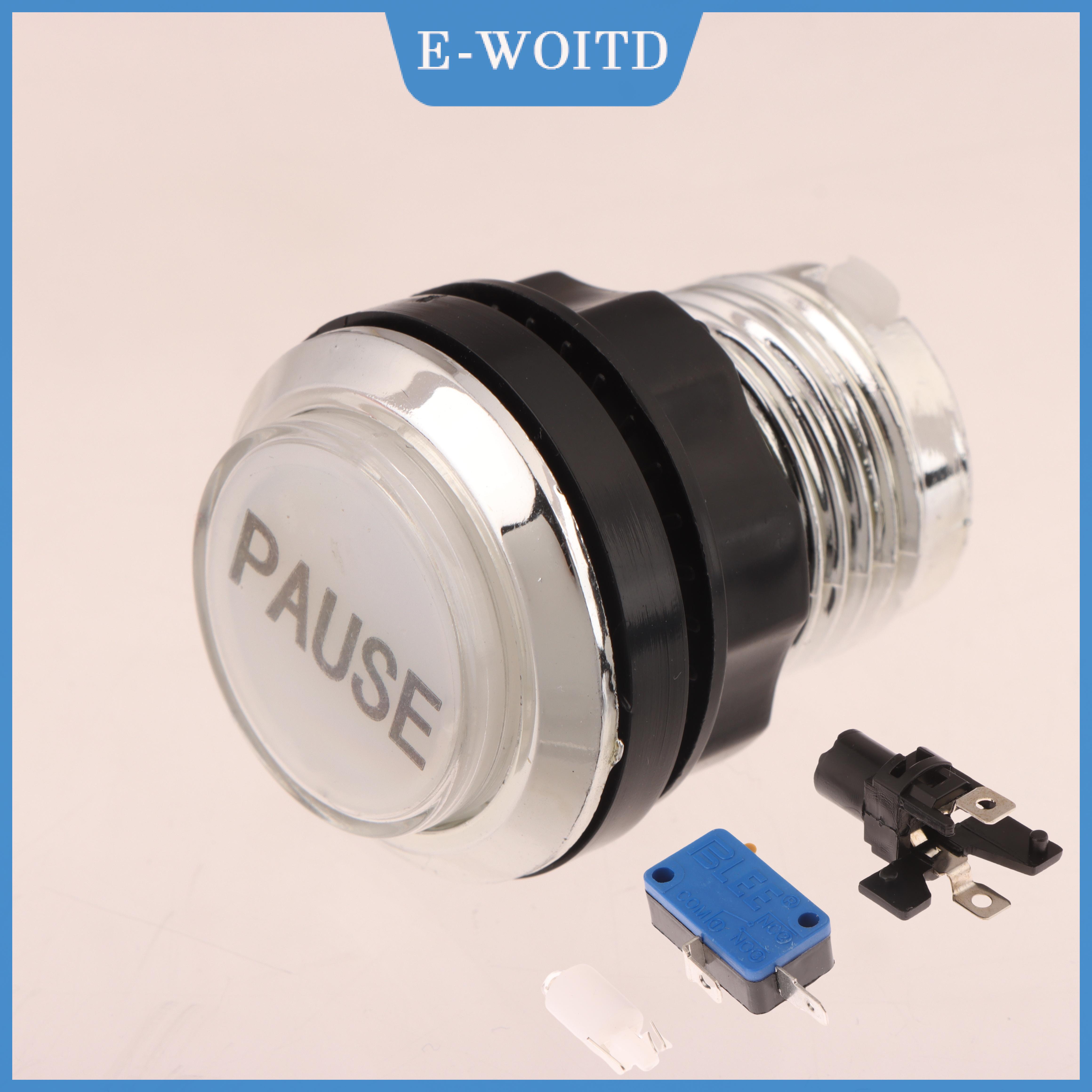 【E-WOITD】 เครื่องเกมอาร์เคด1ชุดชิ้นส่วน DIY ปุ่มกด LED 32มม. 12V พร้อมโลโก้เครดิตหยุดชั่วคราวแบบเหรียญ ราคา 34 บาท*ส่งฟรี