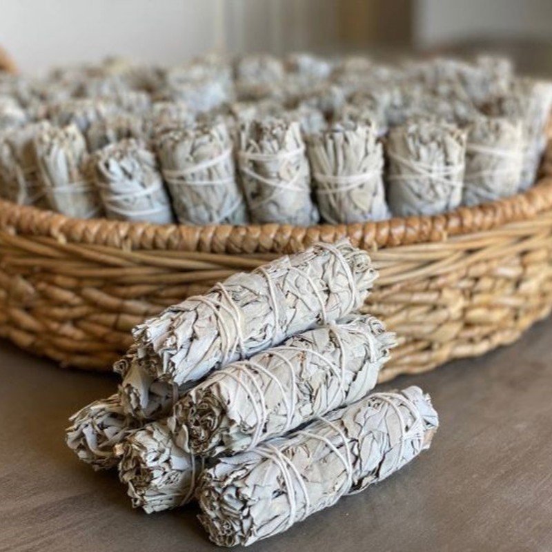 4 Inch White Sage Smudge Wands Sage Bundles for Smudging Ceremony Spiritual Use Home Cleansing Energy