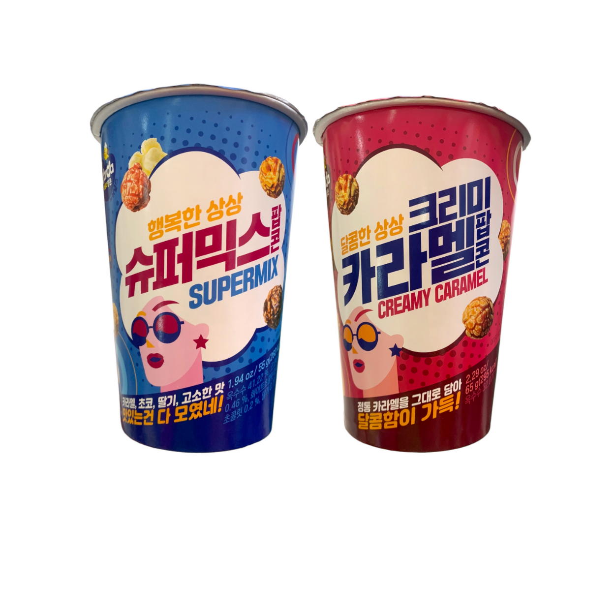Bắp rang bơ Hàn Quốc vị caramel & supermix ly 65g