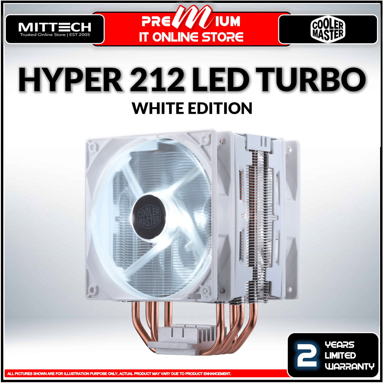 69％以上節約 Cooler Master CPUクーラー Hyper 212 LED Turbo White Edition FN1333 RR- 212TW-16PW-R1 qdtek.vn