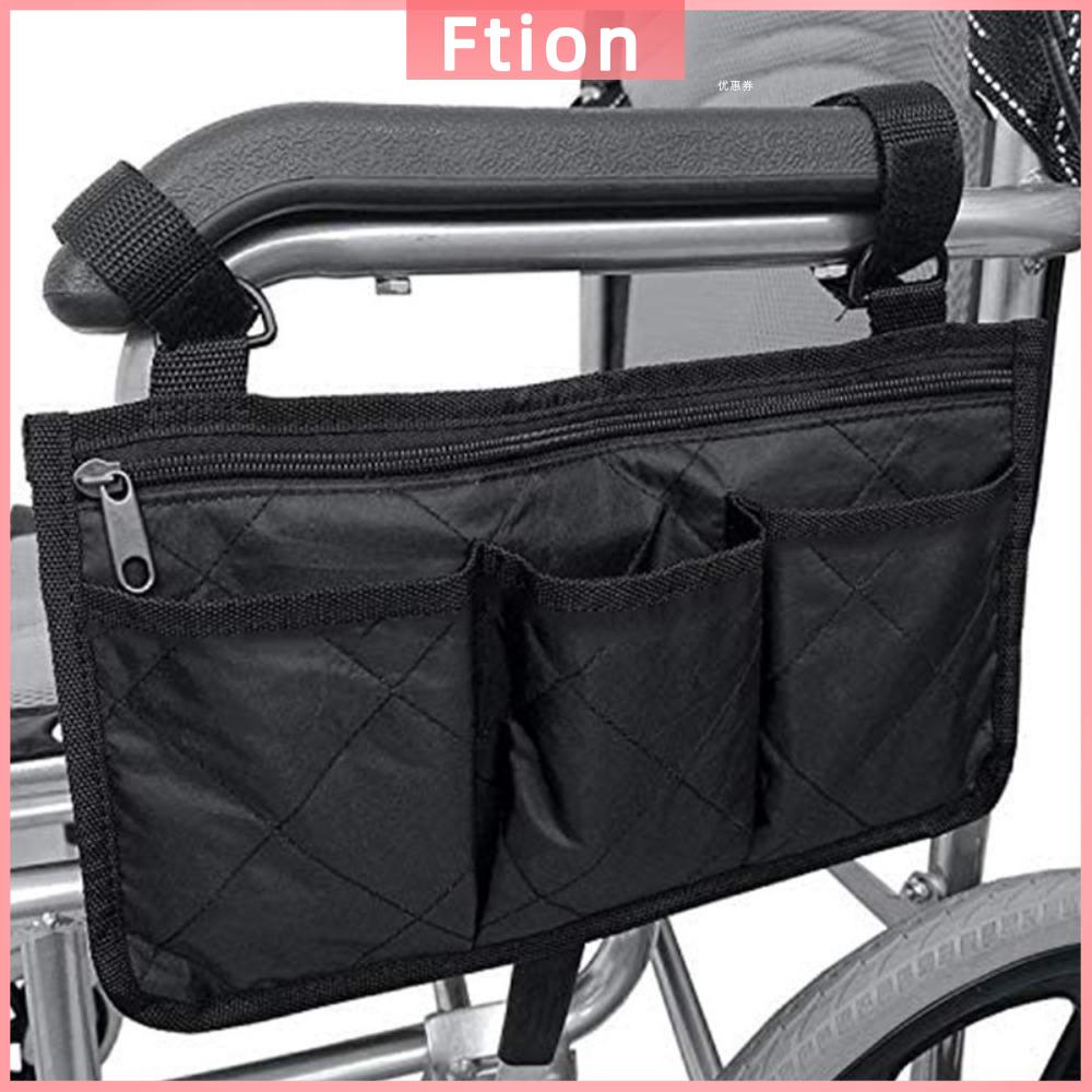 FTION Nhiều túi Túi treo xe lăn Sức chứa lớn Không thấm nước Túi đựng đồ bên tay vịn ghế Di động Đa chức năng Túi treo xe đẩy em bé Xe Lăn