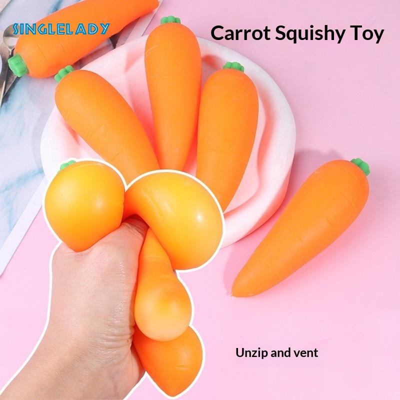 [Carrot Squishy Stress Relief Toy for Relaxation and Fun - Soft TPR Sensory Play,Squishy Toys, Anti-Stress Toys, Slow Squishies, Carrot-Shaped Squeezable Stress-Relieving Toys for Relaxation and Fun - Sensory Toys Made from Soft Tpr Rubber.,] ราคา 34 บาท*ส่งฟรี