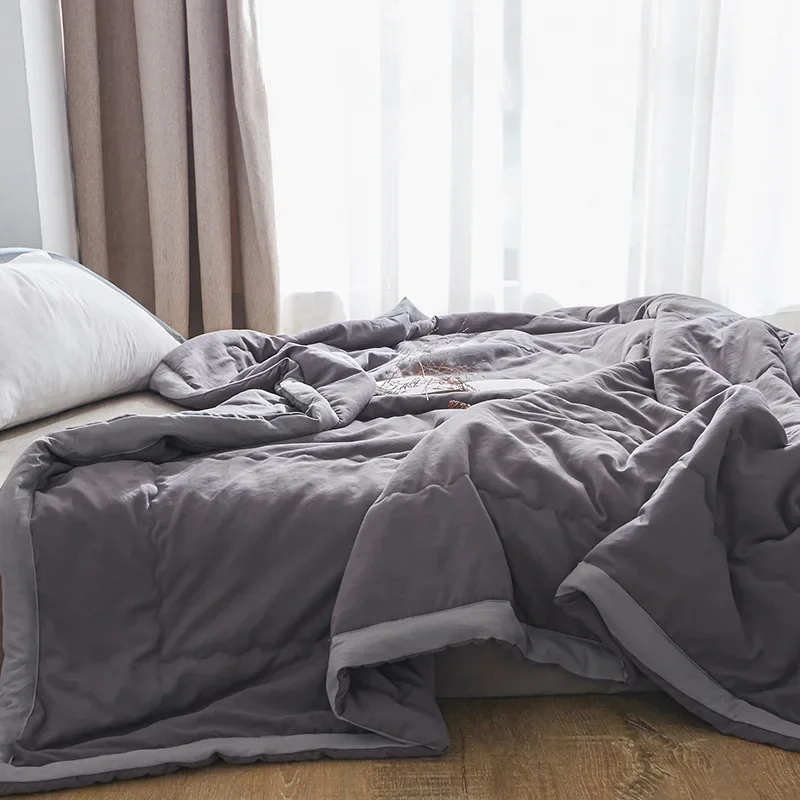 （household） Solid Color Washed Cotton Quilt Summer Cool Quilt Machine Washable Water Washed Air Conditioning Quilt Spring and Autumn ราคา  9,742 บาท*ส่งฟรี