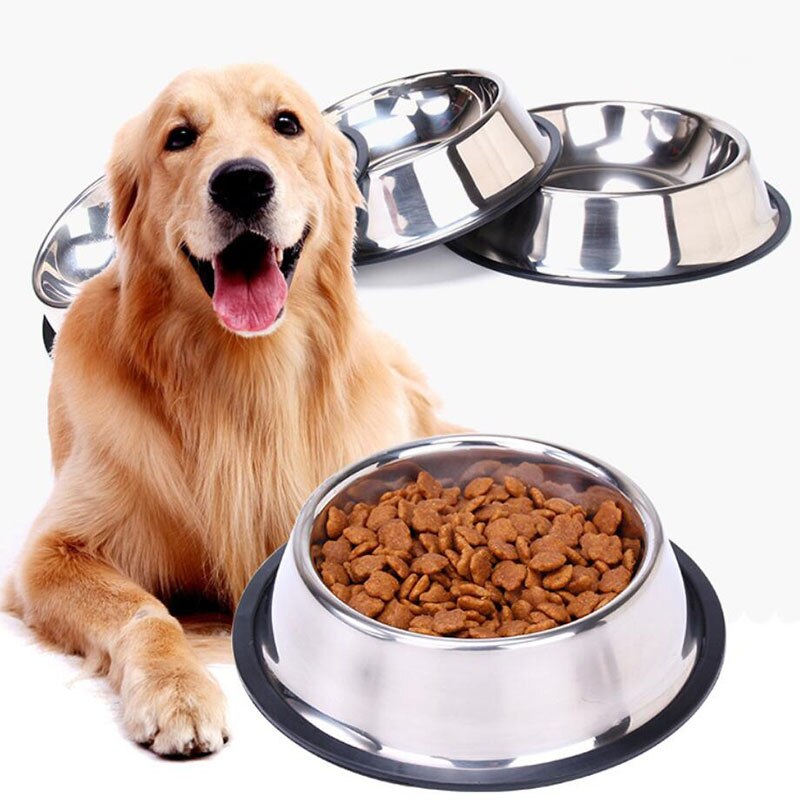 Chó bằng thép không gỉ Bát mèo non-Slip container lưu trữ thực phẩm cho thú cưng ăn chai nước bát thức ăn cho chó cho vật nuôi bát cho ăn món ăn