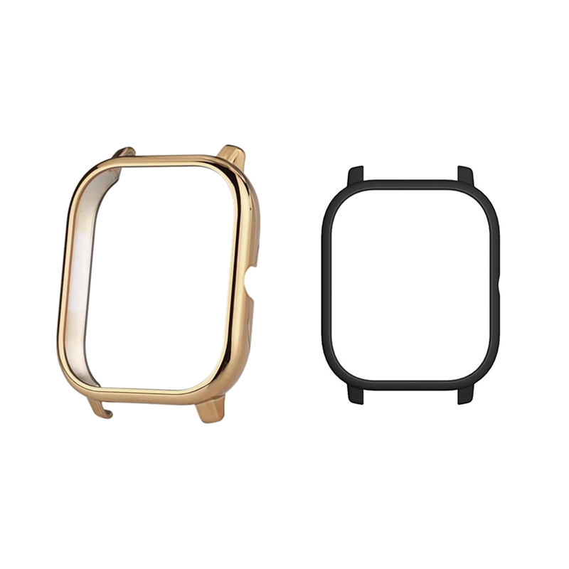 2Pcs Compatible for Xiaomi Huami Amazfit GTS Case Smart Watch Protector Case Watch Protector Cover -Gold & Black