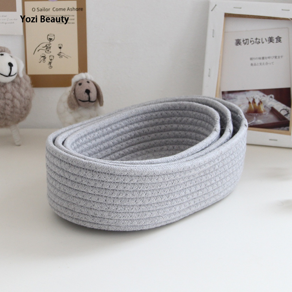 TIANLEYU Woven cotton rope storage basket, super durable and convenient ราคา 77 บาท*ส่งฟรี
