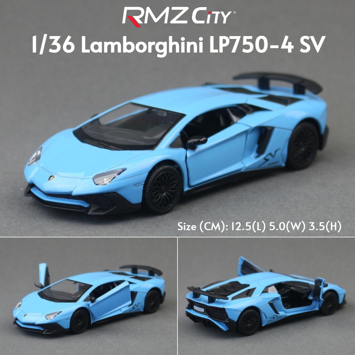1/36 Lamborghini Super Sport Toy Car Model For Children Diecast Metal Miniature Pull Back Collection Gift Kid Boys - 7
