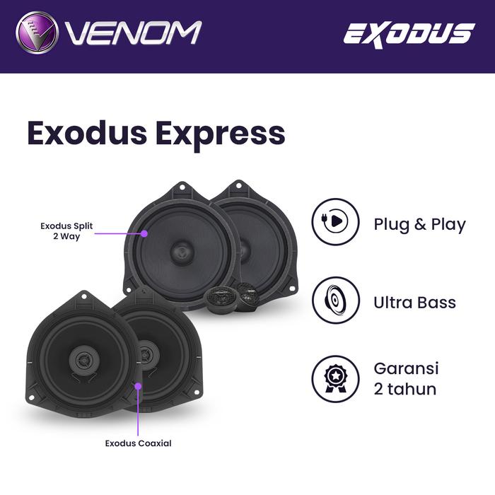 PROMO VENOM PAKET AUDIO MOBIL EXODUS EXPRESS SPEAKER DEPAN BELAKANG PLUG AND PLAY - LIONEL STORE Harga 6,719,000 rupiah*Gratis Ongkir