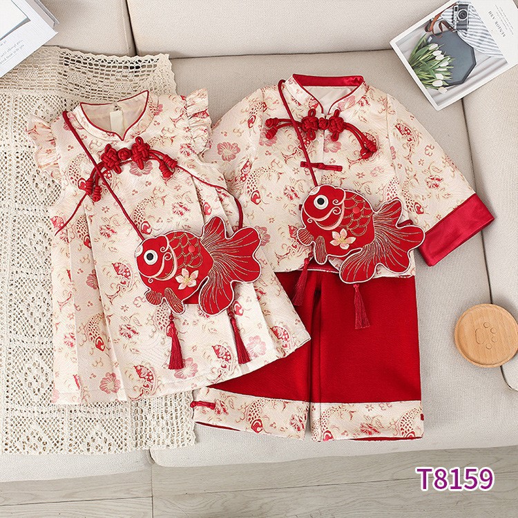 Children's clothing 2025 spring new girls' dresses have fish every year Children's short-sleeved birthday dresses Annual clothing - 1