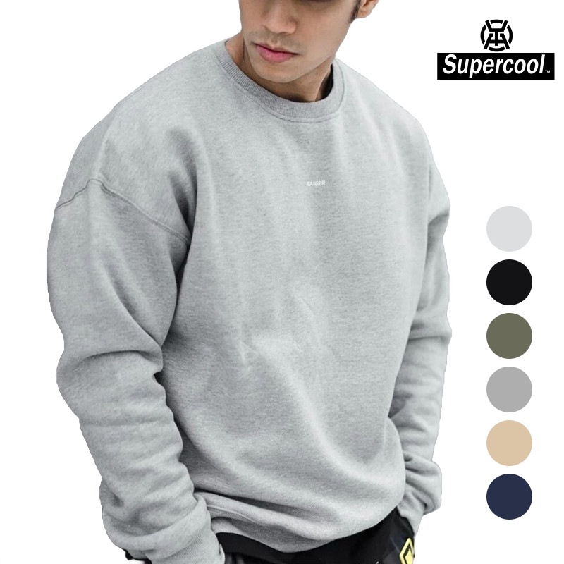 TOP★#SupercooL# Áo Nỉ Sweater Thể Thao Nam Áo Thun Dài Tay Cổ Tròn Rộng Dày Có Mũ Big Size Oversize 