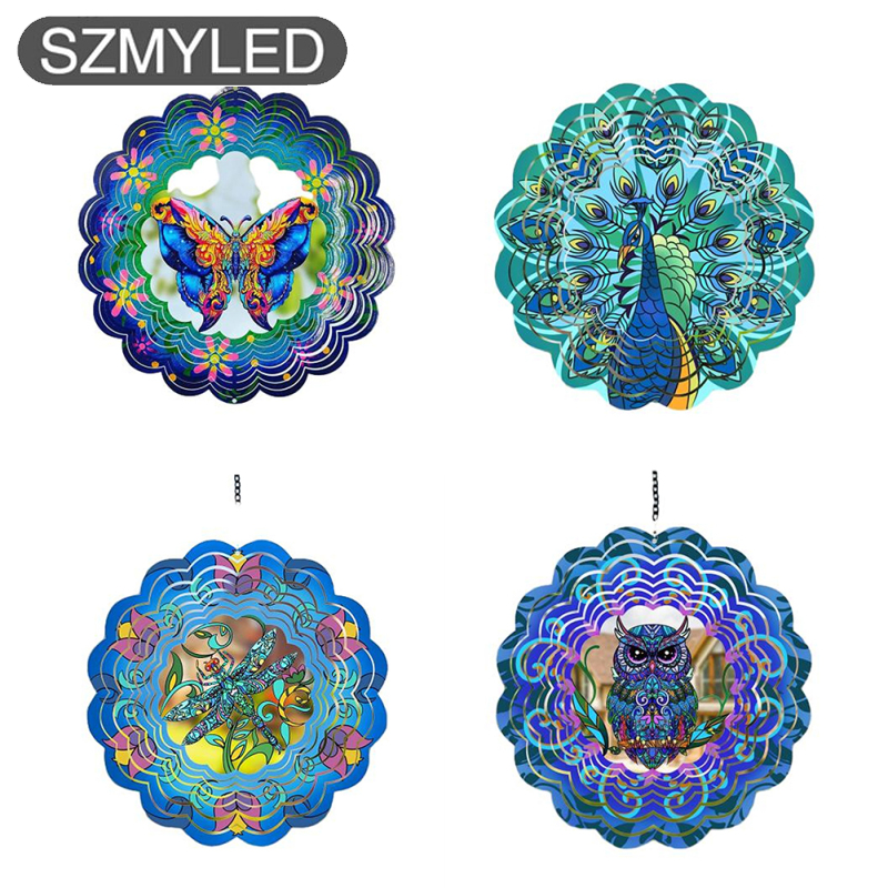 Wind Spinner, Hanging Wind Spinner With Reusable Gloves, Rotating Hook, 3D Streaming Effects, Animal Patterns Gardening Gifts For Women, Friend