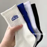 Vintlook Núi Tuyết thêu giữa vớ ống cho nam giới và phụ nữ của cùng một phong cách Ins đường bện dày Net Đỏ vài vớ