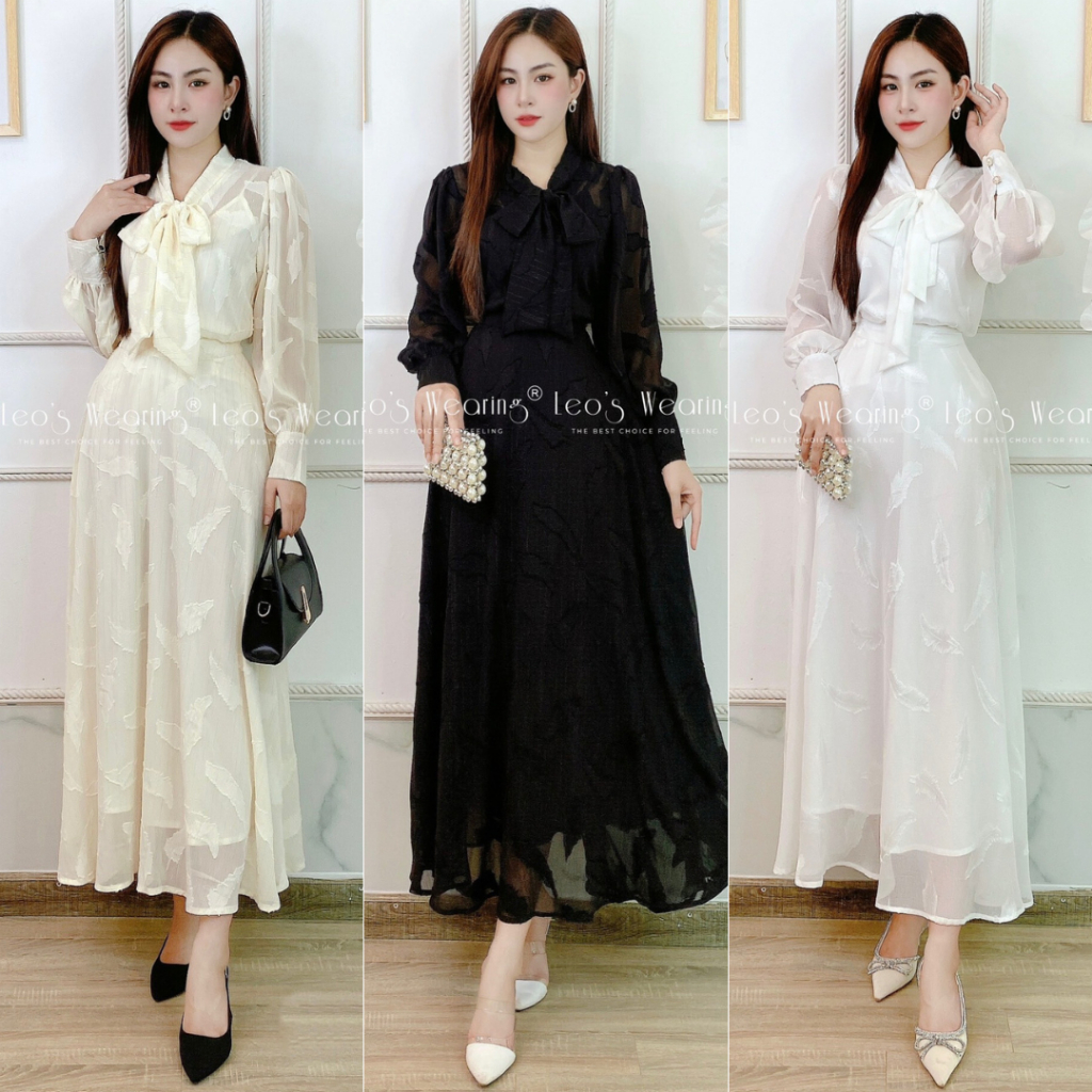 B796 leoswearing set váy 3 món dáng dài