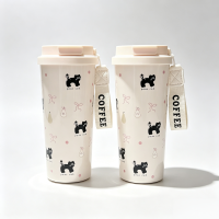 Supfine [COD]ขวดน้ำพลาสติก เชอร์รี่น่ารัก ความจุ 1/2 ชิ้น 600ml พกพาสะดวก มีปากดื่มสองด้าน พร้อมที่ดูดติดผนัง ปิดสนิท ป้องกันการรั่วซึม เหมาะสำหรับใช้ในรถยนต์