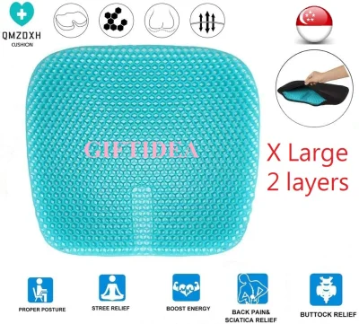 GIFTIDEA EXTRA LARGE Honeycomb Gel Seat Cushion, Double Thick Egg Seat Cushion,Non-Slip Cover,Help In Relieving Back Pain,Seat Cushion for The Car,Office,Wheelchair&Chair.Breathable Design,Durable,Portable