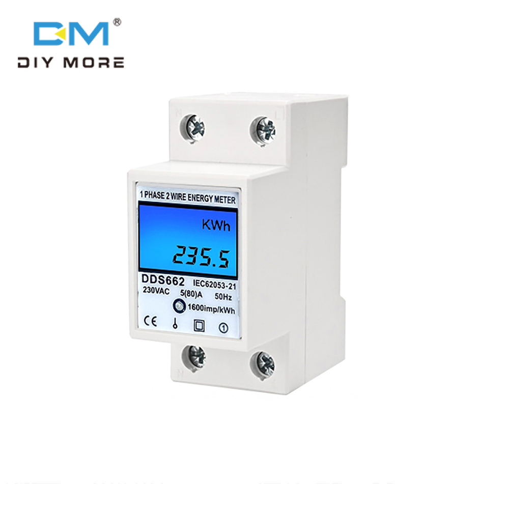 diymore kỹ thuật số một pha Đồng hồ đo năng lượng Tester điện sử dụng màn hình AC 220V ampermeter điện Vôn kế dds662