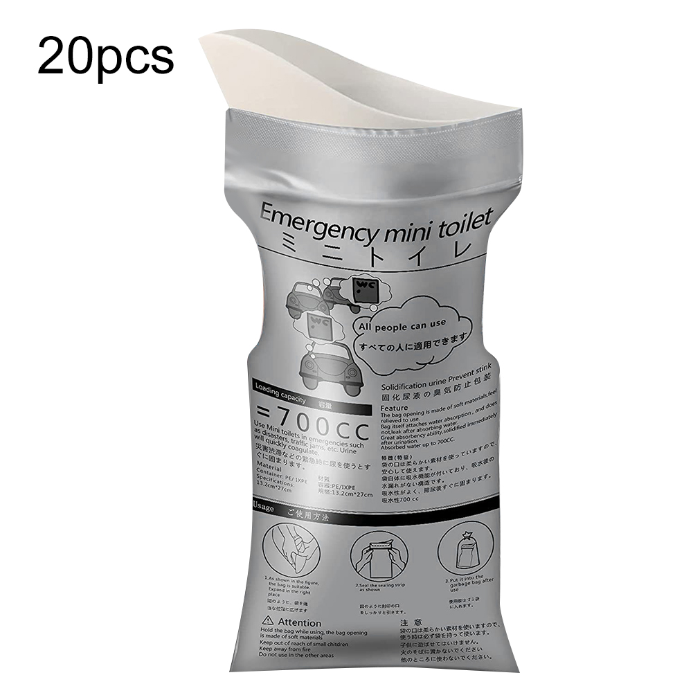 20pcs 700ml dùng một lần nước tiểu Túi PEE Túi unisex Túi nơi để tiểu Túi xách tay Túi đựng đồ vệ sinh cá nhân nôn túi ngoài trời khẩn cấp nước tiểu Túi